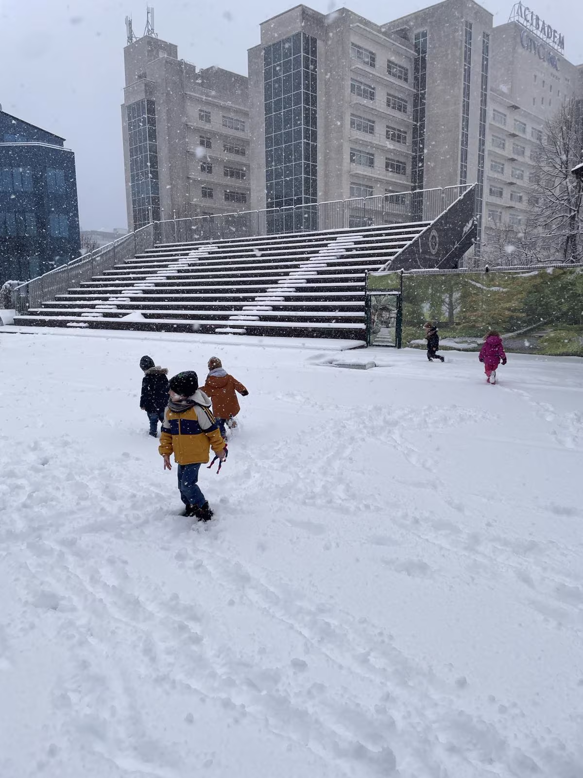 in de sneeuw